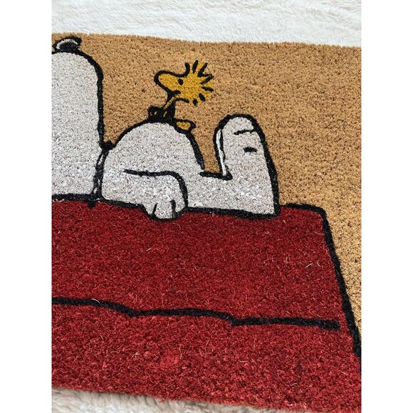 Peanuts Snoopy Woodstock Doghouse Welcome Outdoor Coir Mat 18” X 28” NEW - Picture 4 of 9